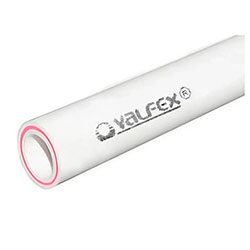 Труба полипропилен Ø 50 х 8.3 PN25 армированная стекловолокном Белая хлыст 4 м Valfex
