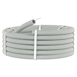 Труба ПВХ Ø 16 мм Серая гофрированная гибкая легкая с протяжкой DKC