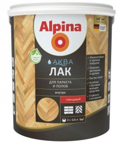 Лак Alpina аква для паркета и полов глянцевый 0,9 л