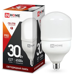 Лампа светодиодная LED-HP-PRO 30Вт 230В Е27 6500К 2850Лм IN HOME Лампа светодиодная LED-HP-PRO 30Вт 230В Е27 6500К 2850Лм IN HOME