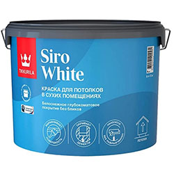 Краска для потолка антибликовая глубокоматовая 9 л База А Tikkurila Siro White