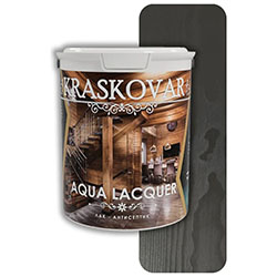Лак-антисептик для дерева и камня Чёрный сапфир 0,9 л Kraskovar Aqua Lacquer