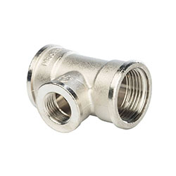 Тройник ВВВ 1"х1/2"х1" переходной никелированный STOUT