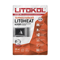 Клей термостойкий до 150°С для облицовки печей и каминов 120х60 см 25 кг LITOKOL LITOHEAT
