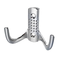 Крючок 2-х рожковый №10 Хром глянец перфорированный