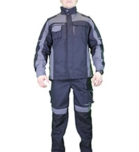 Костюм рабочий MK1045BP1802  синий/чёрный Премиум  размер 52 176 см