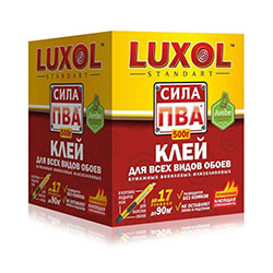 Клей обойный для всех видов обоев 500 г LUXOL Standart сила ПВА