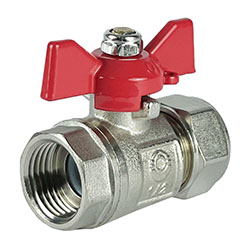 Кран шаровый бабочка для труб металлопласт Ø 16x1/2' ВР PE-RT/Al/PE-RT Valfex