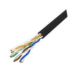 Кабель интернет витая пара UTP CAT 5E 4PR 24AWG Cu 0,50 мм Черный REXANT