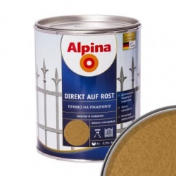 Альпина эмаль по ржавчине 3в1 медная молотковая 0,75 л