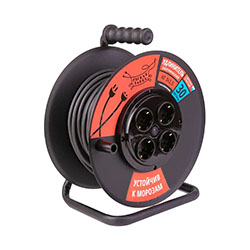 Удлинитель силовой на катушке КГ-ХЛ 3х2,5 4 гнезда 30 м с з/к РЫЖАЯ ТАКСА