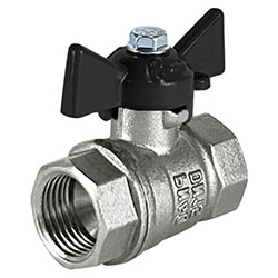 Кран шаровой DeltaPro для воды 1" ВР/ВР ручка-бабочка латунь никелированная VALFEX