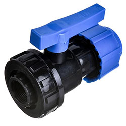 Кран шаровой компрессионный ВР разъемный d 40х1 1/4" ТПК-АКВА Политэк
