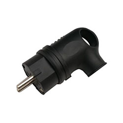 Вилка Каучук угловая с заземлением электрическая Черная 16А 250В IP44 9220 IN HOME