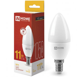 Лампа светодиодная LED-СВЕЧА-VC 11Вт 230В Е14 3000К 1050Лм IN HOME