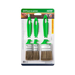 Набор кистей по дереву 3 шт АКОР