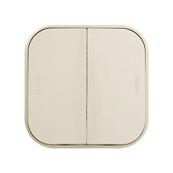 Переключатель 2-х клавишный 10А IP20 250В Слоновая кость Legrand Quteo