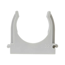 Держатель-клипса с защелкой для монтажного пистолета Ø 32 мм для труб Серая REXANT