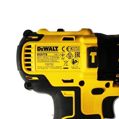 Картинка Девольт аккумуляторная дрель ударная DCD 778S2T-ks 18 В