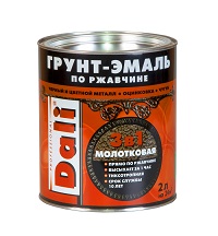DALI грунт-эмаль по металлу 3 в 1 Коричневая молотковая 2 л