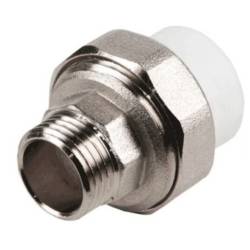 Муфта комбинированная разборная 25х3/4' НР полипропиленовая PPR Белая американка