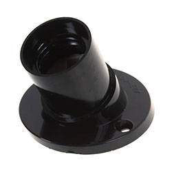 Патрон электрический E27 карболитовый настенный Чёрный UNIVersal