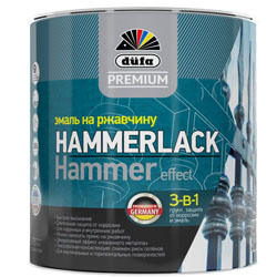 Эмаль по ржавчине 3в1 DUFA Premium HAMMERLACK Молотковая Серебристая 2,5 л