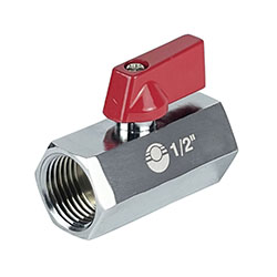Кран мини шаровой MINI 1/2" В/В латунь никелированная VALFEX