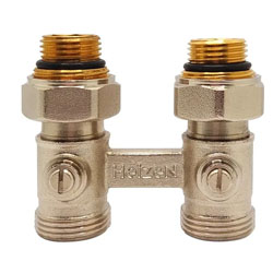 Узел нижнего подключения Н-образный клапан без байпаса 3/4" x1/2" прямой HeizenHDS 345-15 бинокль