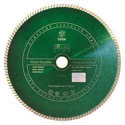 Круг алмазный отрезной по граниту 1A1R Turbo Hard Granite 250х1,6х7х25,4 мм Diam