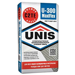 Эластичный плиточный клей Unis U-300 25 кг