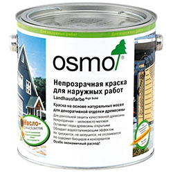 Непрозрачная краска для дерева 2735 Дымчато-серая укрывная 0,75 л Osmo Landhausfarbe