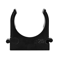 Держатель-клипса с защелкой для монтажного пистолета Ø 25 мм для труб Черная REXANT