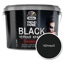 Краска интерьерная Черная 5 л DUFA Trend Farbe Black