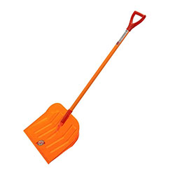 Снеговая лопата из поликарбоната с черенком и ручкой 460х400х60 Оранжевая Эталон Оригинал
