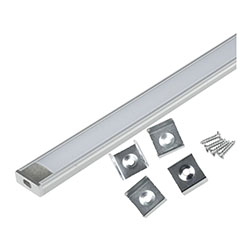 Профиль накладной для светодиодной ленты 12х15.5х2000 мм Uniel SILVER/FROZEN 200POLYBAG UFE-K10
