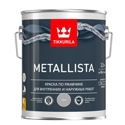 Краска по металлу Tikkurila METALLISTA гладкая серая база А 2,5 л