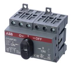 Реверсивный рубильник 25А 3-х полюсный OT25F3С на DIN-рейку с ручкой ABB