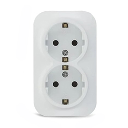 Розетка двухместная ОП Frea 16А IP20 250В с заземлением АБС-пластик Белая TOKOV ELECTRIC