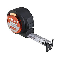 Рулетка с автостопом 5 м 25 мм магнит soft touch Sturm
