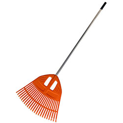 Грабли веерные пластиковые 23 зуба 1680 мм Оранжевый с алюминиевым черенком Гардения