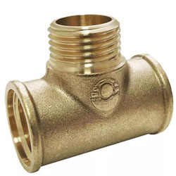 Тройник ВР-НР-ВР 3/4" х 1/2" х 3/4" латунный переходной VALFEX