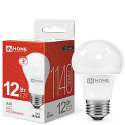 Лампа светодиодная LED-A60-VC 12Вт 230В Е27 4000К 1140Лм IN HOME Лампа светодиодная LED-A60-VC 12Вт 230В Е27 4000К 1140Лм IN HOME