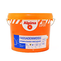 Краска Alpina акриловая FASSADENWEISS BW Фасадная 10 л