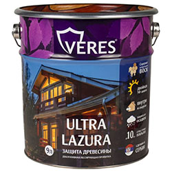 Декоративная пропитка для дерева Золотой бор 9 л Veres Ultra Lazura №17