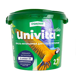 Краска для стен и потолков Матовая база С 2,7 л Основит Univita Studio Lusso III CM3
