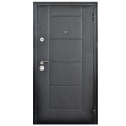 Дверь Форпост Квадро 2 Лиственница Серая 860х2050 правая с цилиндрическим замком и дверной фурнитурой