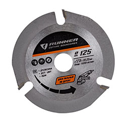 Диск пильный по дереву 125 мм 3 зуба для УШМ RUNNER