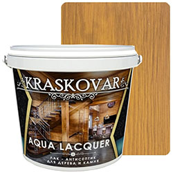 Лак-антисептик для дерева и камня Тик 2 л Kraskovar Aqua Lacquer
