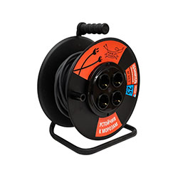 Удлинитель силовой на катушке КГ-ХЛ 3х2,5 4 гнезда 25 м с з/к РЫЖАЯ ТАКСА